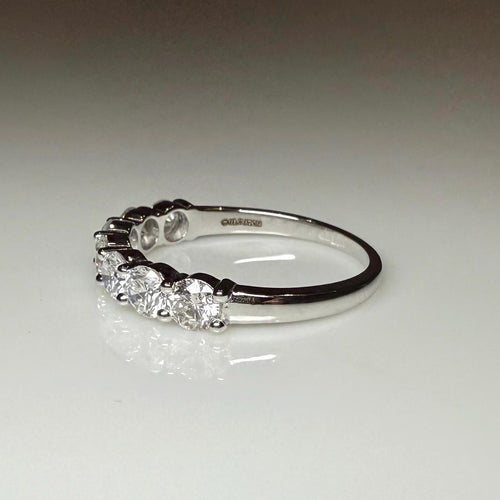 14K Gold Lab Grown Diamond Wedding Band | Seven Stone Eternity Ring
