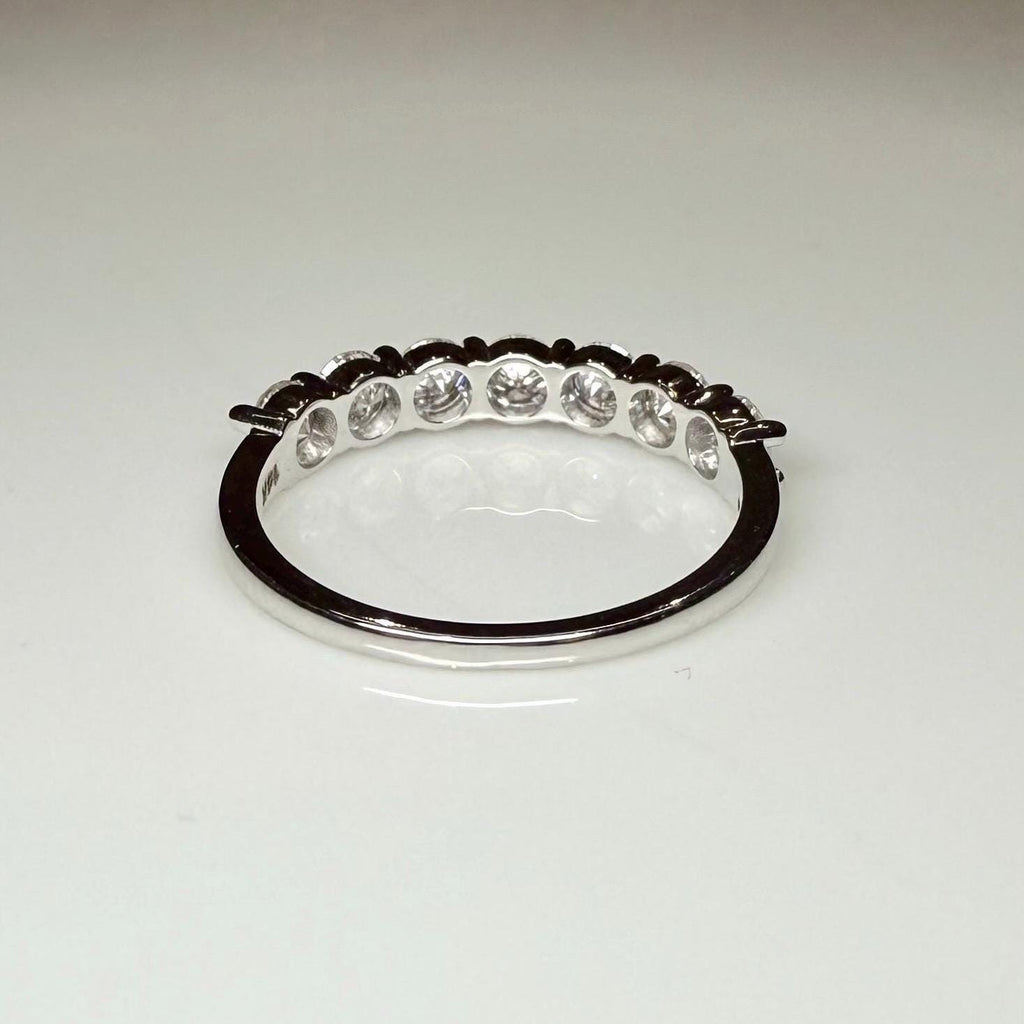 14K Gold Lab Grown Diamond Wedding Band | Seven Stone Eternity Ring