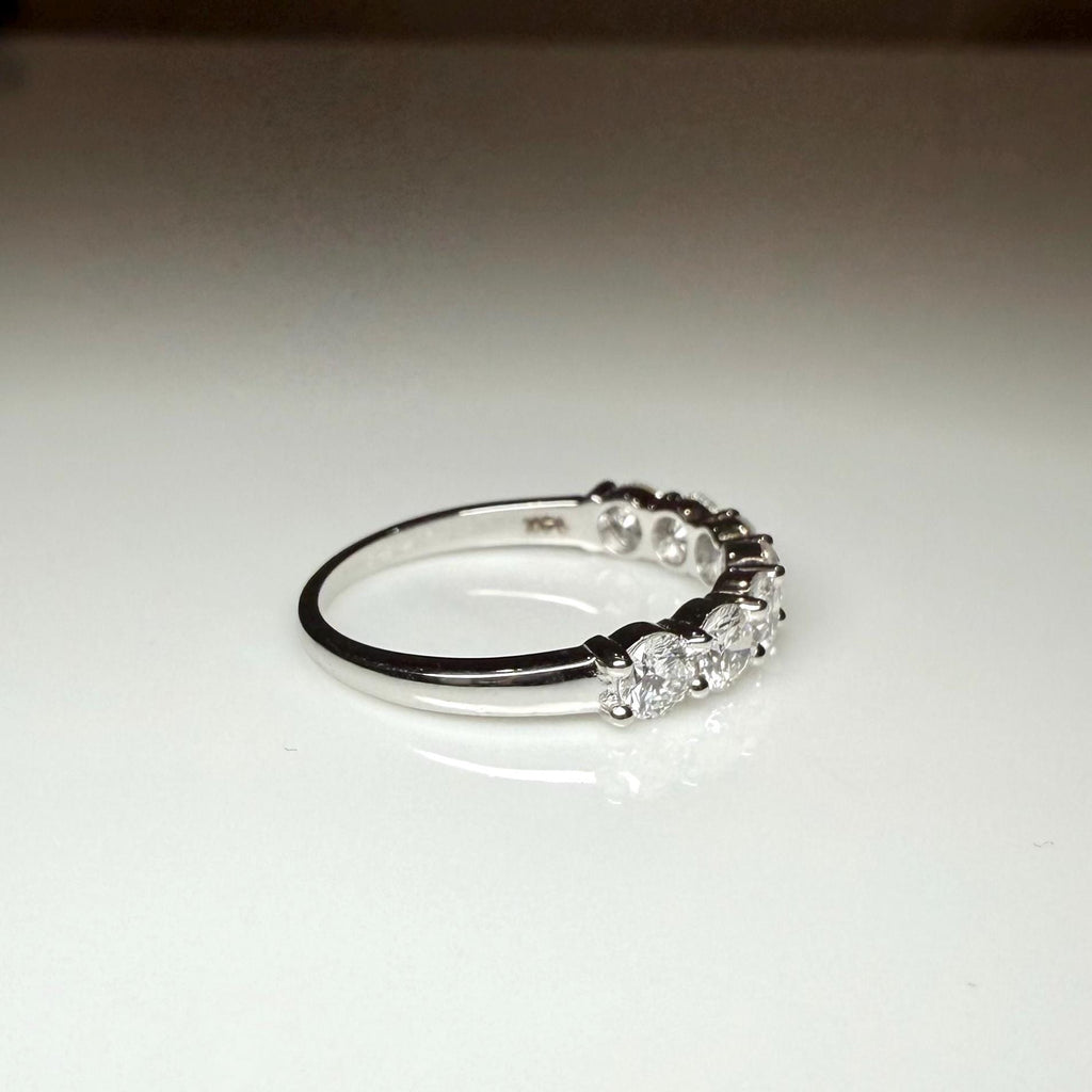 14K Gold Lab Grown Diamond Wedding Band | Seven Stone Eternity Ring