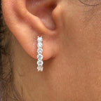 14K Gold Lab Grown Diamond Hoop Earrings | U-Shape Huggies
