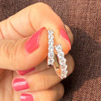 14K Gold Lab Grown Diamond Hoop Earrings | U-Shape Huggies