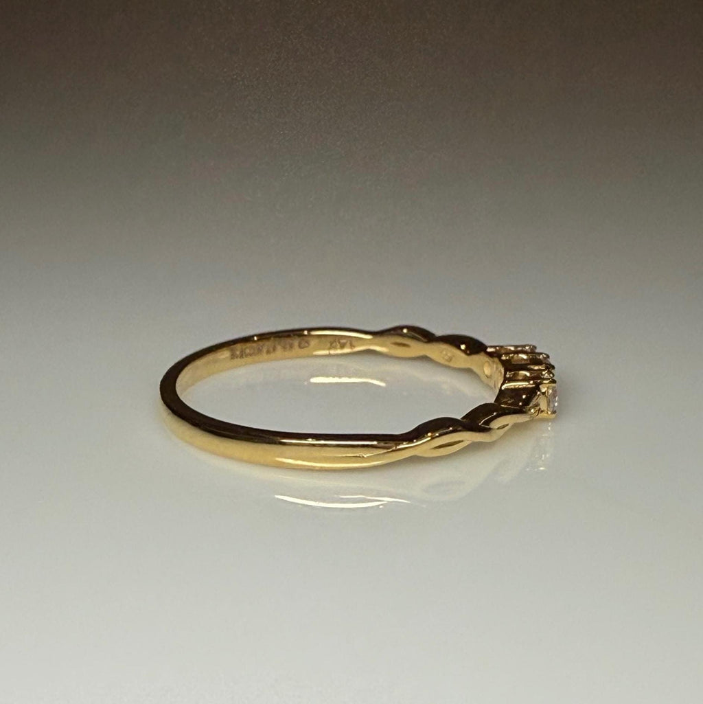 Lab Grown Diamond 14K Gold Three Stone Ring | Dainty Promise Ring