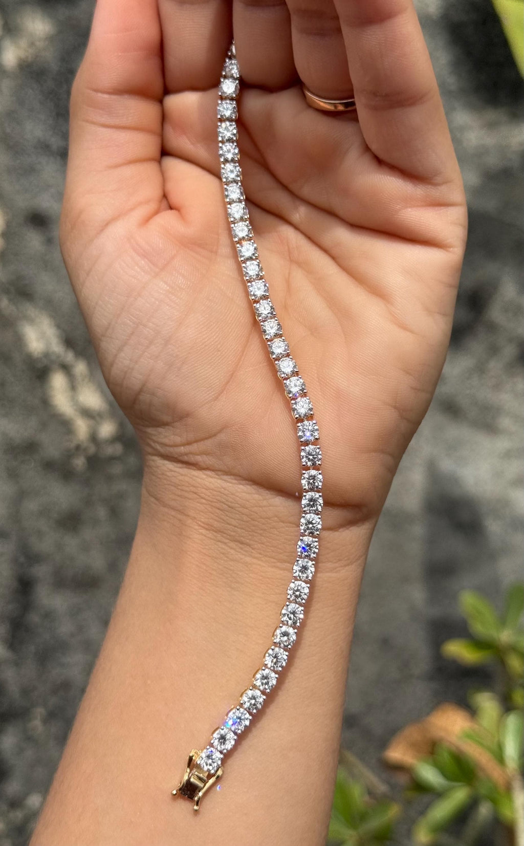 Lab Grown Diamond Tennis Bracelet: 14K Gold, SGL Certified, 4.5mm