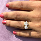 Lab Grown Diamond Toi et Moi Ring | 14K Gold Round & Pear Engagement Ring