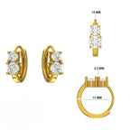 14K Gold Lab Grown Diamond Hoop Earrings | Huggie Earrings