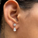 Lab Grown Diamond Dangle Earrings | 14K Gold Pear & Round Cut