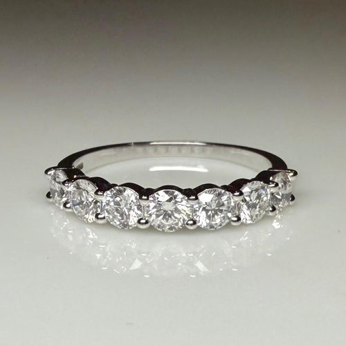 14K Gold Lab Grown Diamond Wedding Band | Seven Stone Eternity Ring
