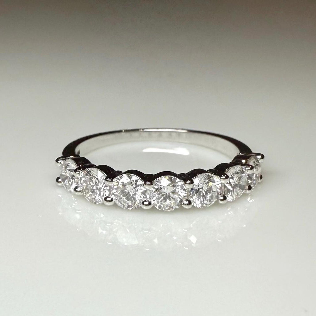 14K Gold Lab Grown Diamond Wedding Band | Seven Stone Eternity Ring