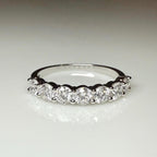 14K Gold Lab Grown Diamond Wedding Band | Seven Stone Eternity Ring