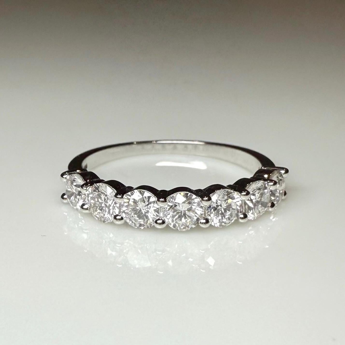 14K Gold Lab Grown Diamond Wedding Band | Seven Stone Eternity Ring
