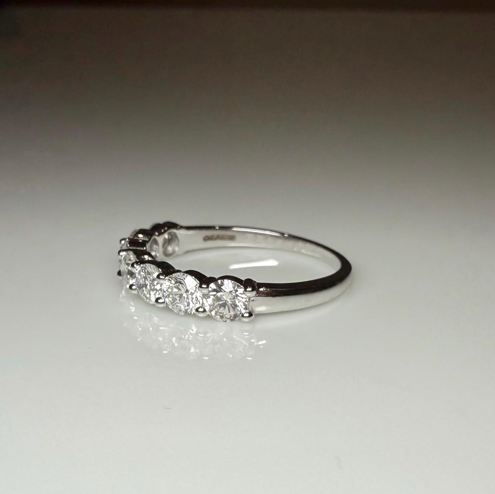 14K Gold Lab Grown Diamond Wedding Band | Seven Stone Eternity Ring
