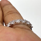 14K Gold Lab Grown Diamond Wedding Band | Seven Stone Eternity Ring