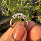 2.50Ct Lab Grown Diamond Three Stone 14K Gold Engagement Ring