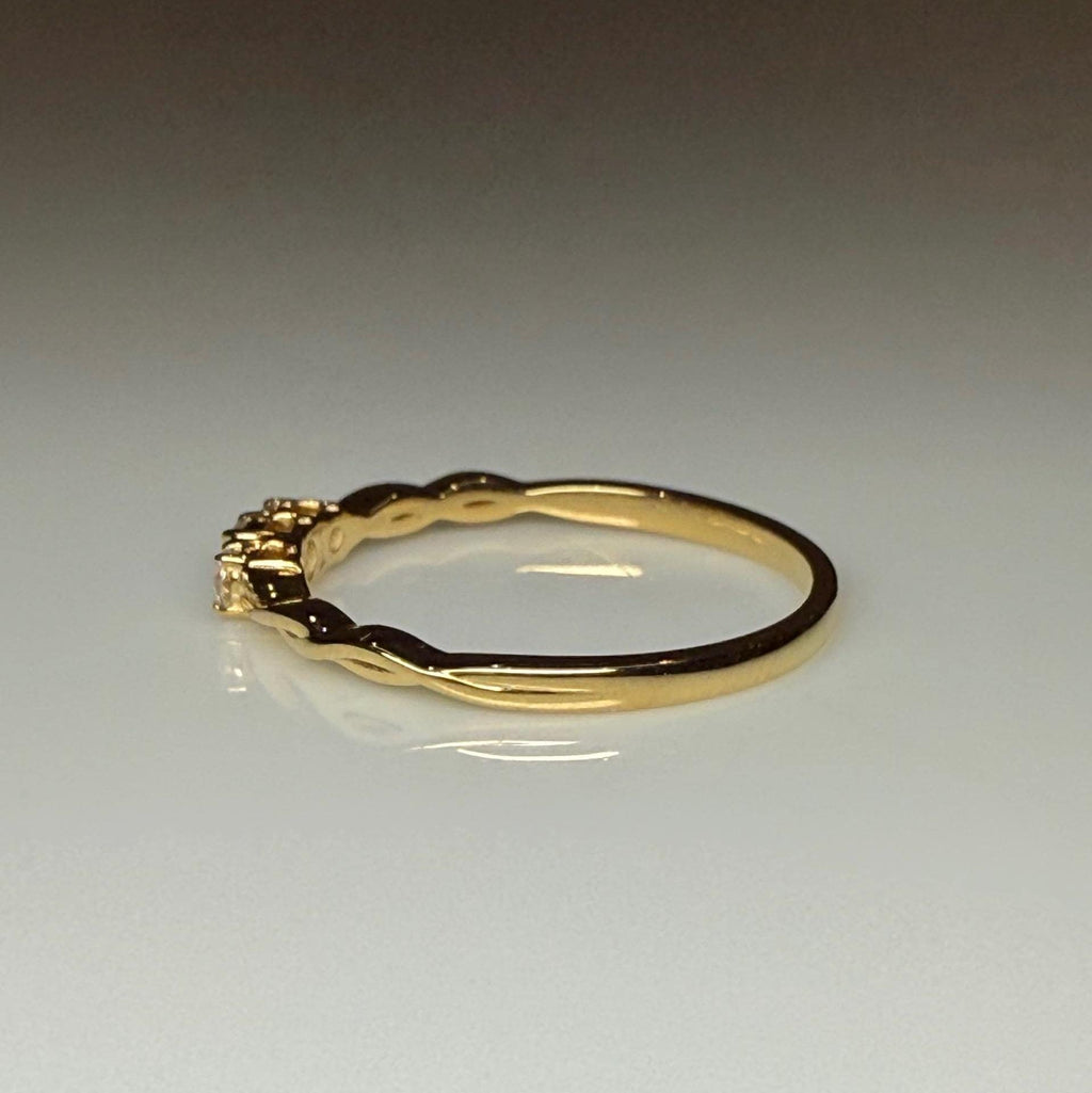 Lab Grown Diamond 14K Gold Three Stone Ring | Dainty Promise Ring