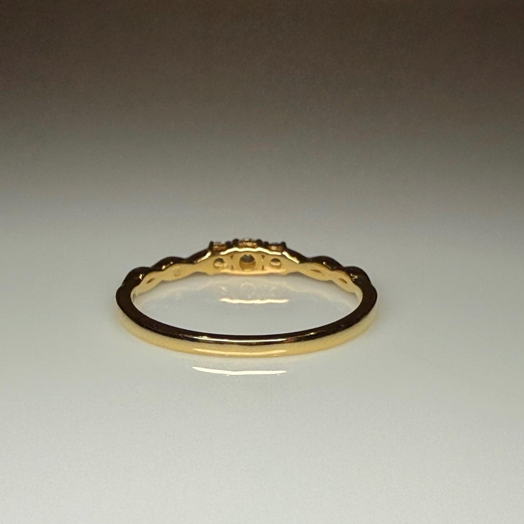 Lab Grown Diamond 14K Gold Three Stone Ring | Dainty Promise Ring