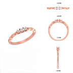 Lab Grown Diamond 14K Gold Three Stone Ring | Dainty Promise Ring