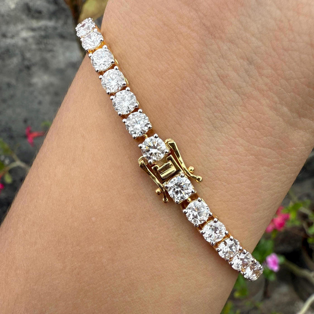 Lab Grown Diamond Tennis Bracelet: 14K Gold, SGL Certified, 4.5mm