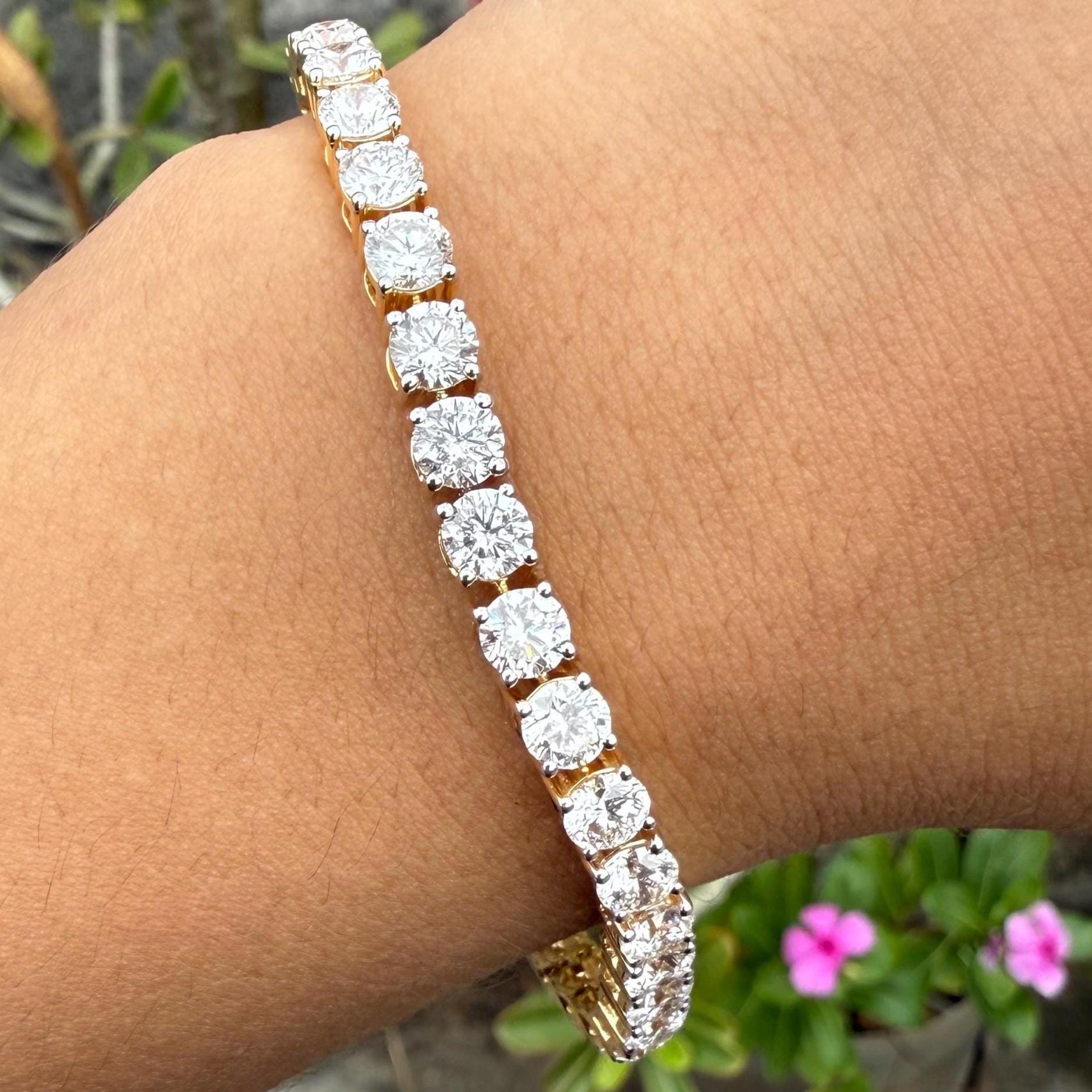 Lab Grown Diamond Tennis Bracelet: 14K Gold, SGL Certified, 4.5mm