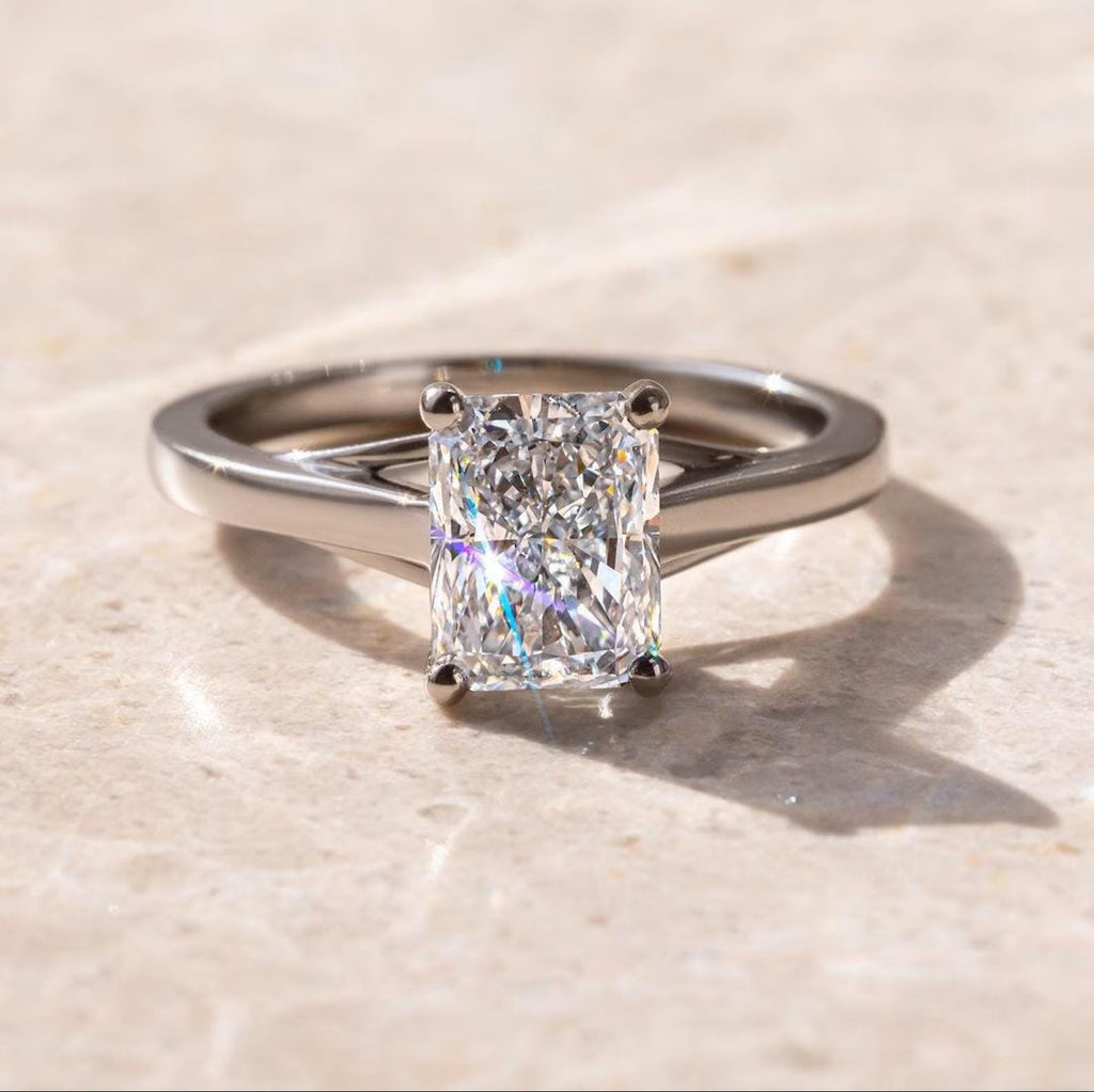 2ct Radiant Lab Grown Diamond Engagement Ring | 14K Gold Solitaire, IGI Certified
