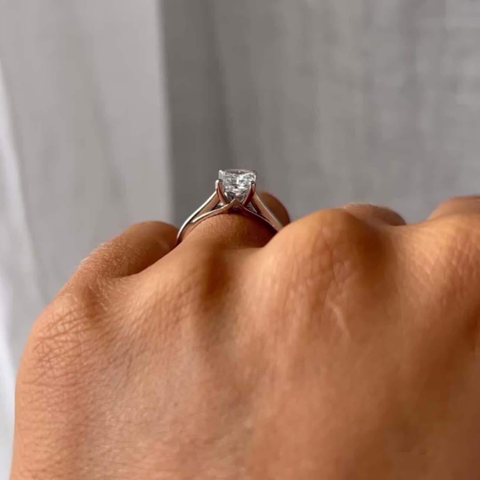 2ct Radiant Lab Grown Diamond Engagement Ring | 14K Gold Solitaire, IGI Certified