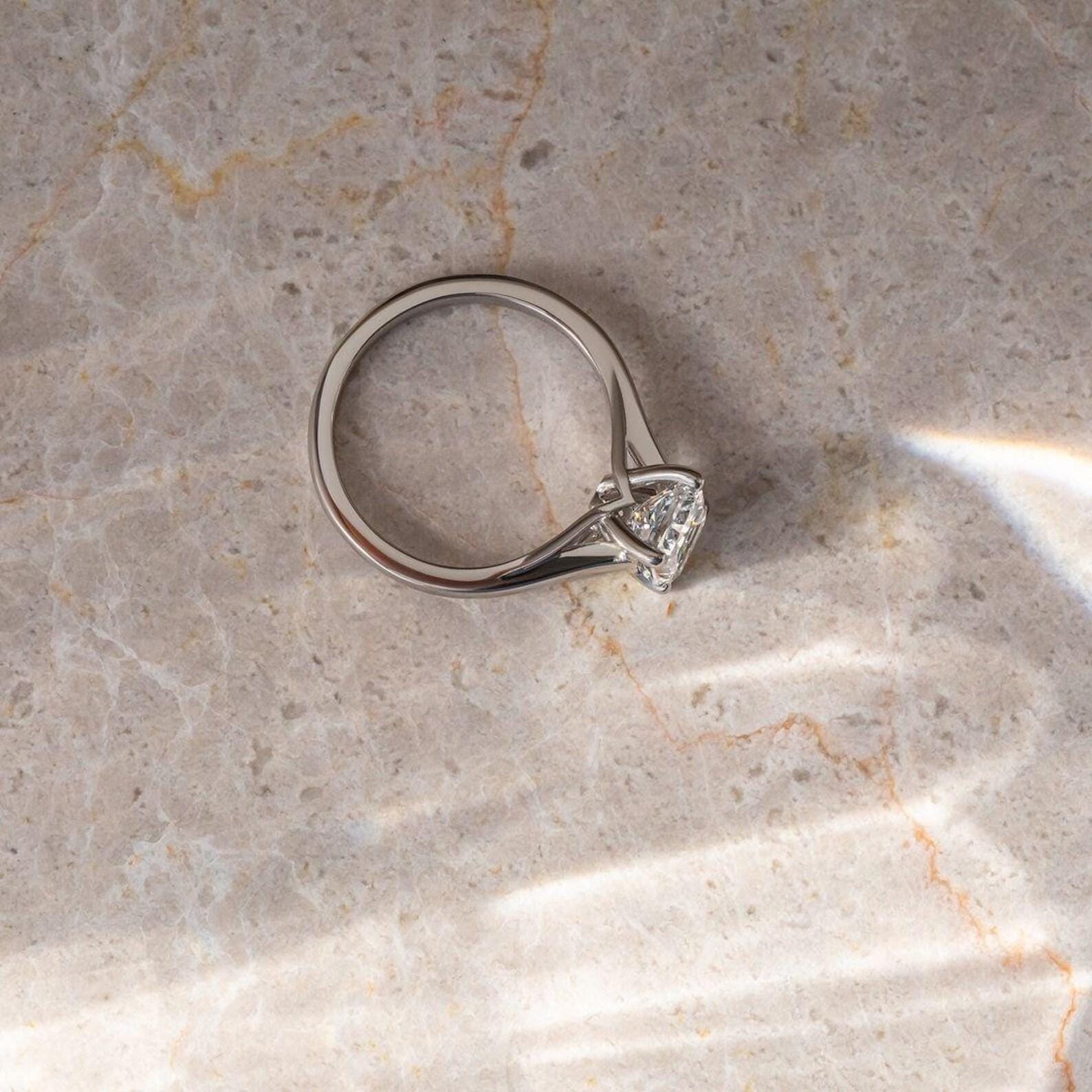 2ct Radiant Lab Grown Diamond Engagement Ring | 14K Gold Solitaire, IGI Certified