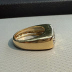 14K Gold Lab Grown Diamond Three Stone Ring | Modern Wide Band