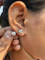 IGI Certified Lab Grown Diamond Studs | 14K Gold Bezel Earrings