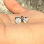 IGI Certified Lab Grown Diamond Studs | 14K Gold Bezel Earrings