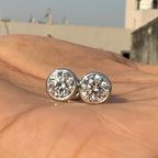 IGI Certified Lab Grown Diamond Studs | 14K Gold Bezel Earrings