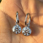 IGI Certified 4CTW Lab Grown Diamond Hoop Earrings | 14K Gold Dangles