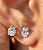 IGI Certified Lab Grown Oval Diamond Stud Earrings | 14K Gold