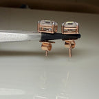 IGI Certified Lab Grown Diamond Stud Earrings | 14K Gold Asscher Cut