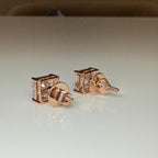 IGI Certified Lab Grown Diamond Stud Earrings | 14K Gold Asscher Cut