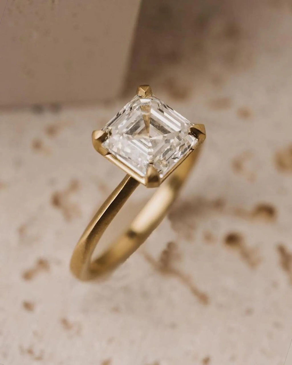 2ct Asscher Cut Lab Diamond Engagement Ring | 14K Gold Solitaire, IGI Certified