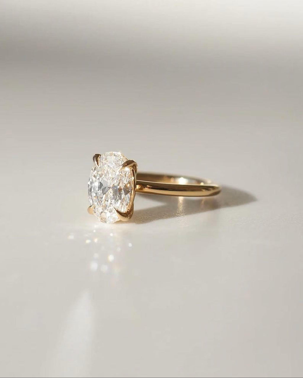 2ct Oval Lab Grown Diamond Engagement Ring | 14K Gold, IGI Certified