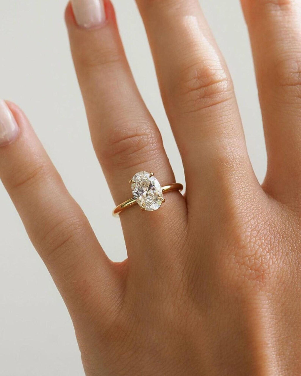 2ct Oval Lab Grown Diamond Engagement Ring | 14K Gold, IGI Certified