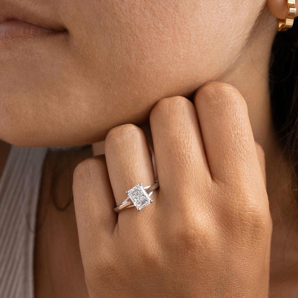 2ct Radiant Lab Grown Diamond Engagement Ring | 14K Gold Solitaire, IGI Certified