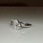 6CT Lab Grown Diamond Toi et Moi Ring: 14K Gold Heart & Emerald Cut