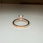 2.30ct Oval Lab Grown Diamond Engagement Ring | 14K Gold Hidden Halo Pavé Band