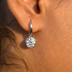 IGI Certified 4CTW Lab Grown Diamond Hoop Earrings | 14K Gold Dangles