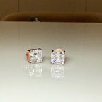 IGI Certified Lab Grown Diamond Stud Earrings | 14K Gold Asscher Cut