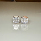 IGI Certified Lab Grown Diamond Stud Earrings | 14K Gold Asscher Cut