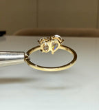 Lab Grown Diamond Toi et Moi Ring: 14K Gold Pear & Oval Cut Engagement Ring