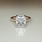 3.30ct Radiant Cut Lab Grown Diamond Engagement Ring | 14K Gold Hidden Halo