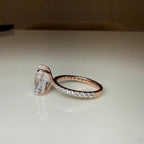 3.30ct Radiant Cut Lab Grown Diamond Engagement Ring | 14K Gold Hidden Halo