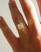 3ct Radiant Lab Diamond Ring | 14K Gold Bezel Solitaire (IGI Certified)