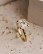 2ct Asscher Cut Lab Diamond Engagement Ring | 14K Gold Solitaire, IGI Certified