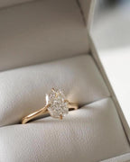 Elongated Cushion Cut Lab Grown Diamond Engagement Ring | 14K Gold Solitaire Ring | Modern Cushion Diamond Ring for Her