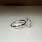 6CT Lab Grown Diamond Toi et Moi Ring: 14K Gold Heart & Emerald Cut