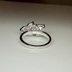 6CT Lab Grown Diamond Toi et Moi Ring: 14K Gold Heart & Emerald Cut